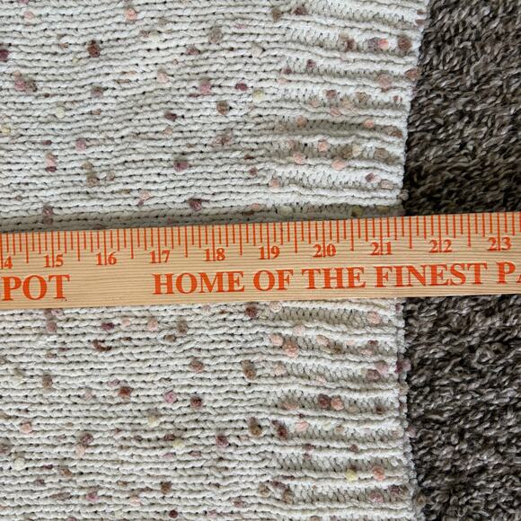 By The River Women's Sweater Large Cream Crochet Confetti Preppy Fun Cozy Cabin - Picture 6 of 8